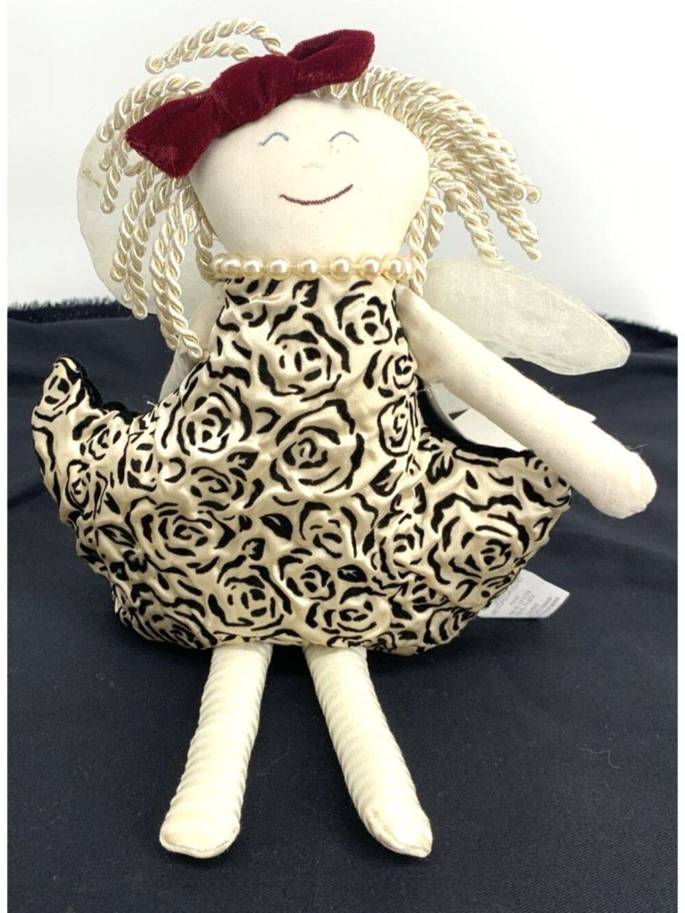 Woof N Poof Luminous Angel Fairy White Hair Faux Pearl Necklace Weighted NWT 15"